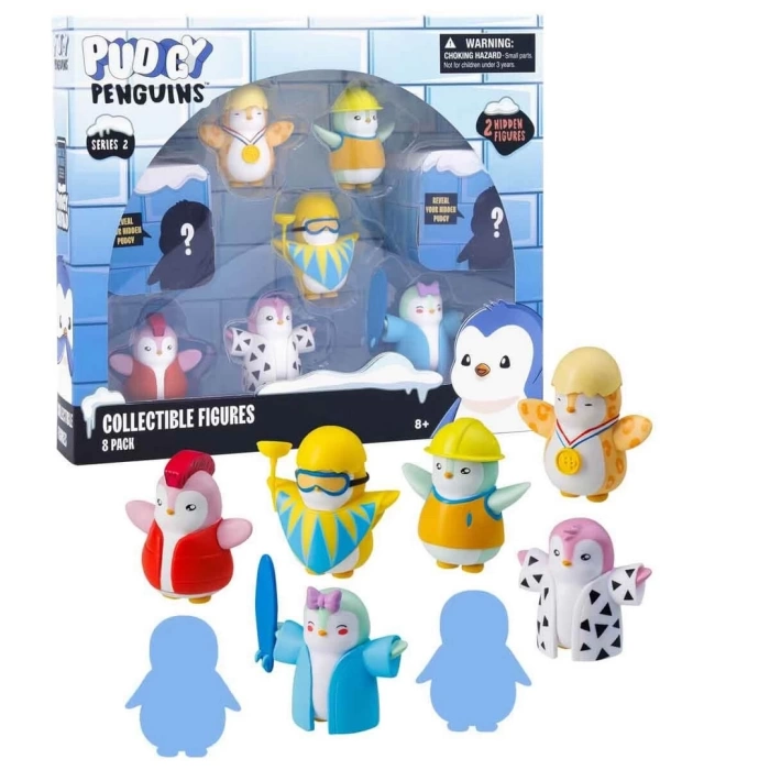 Pudgy Penguins 8li Figür Seti S2 Bayrak Tutan Penguenli Set