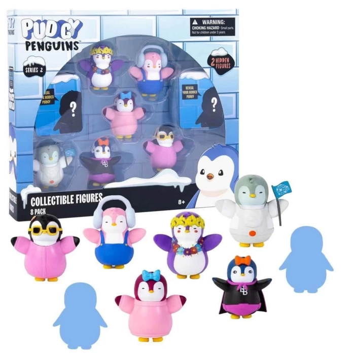 Pudgy Penguins 8li Figür Seti S2 Bayrak Tutan Penguenli Set