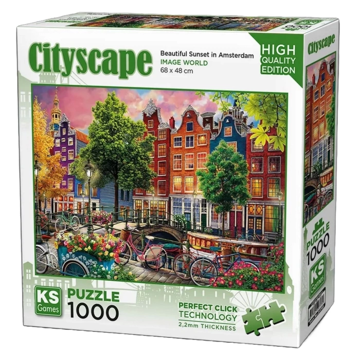 KS Games Beautiful Sunset In Amsterdam Puzzle 1000 Parça 20793