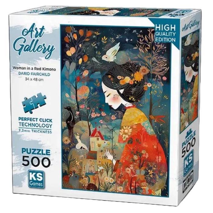 KS Games A Woman In Red Kimono Puzzle 500 Parça 20070