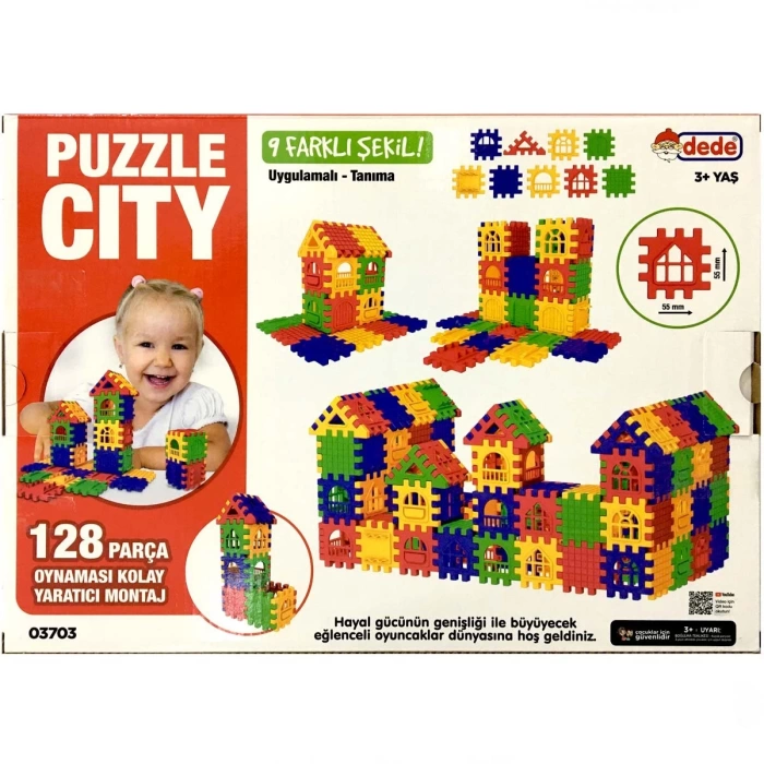 Puzzle City 3D Yapı ve Tasarım Blokları 128 Parça