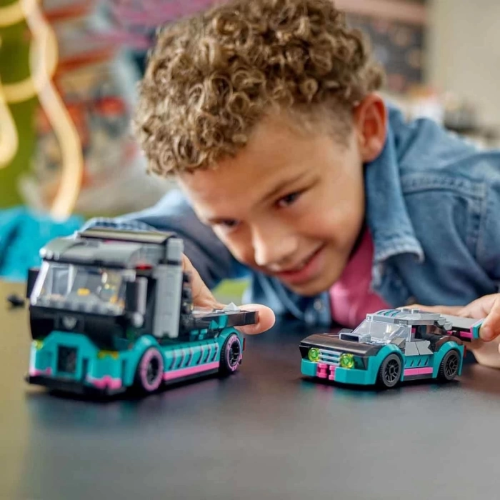 LEGO City Yarış Arabası ve Araba Taşıyıcı Kamyon 60406