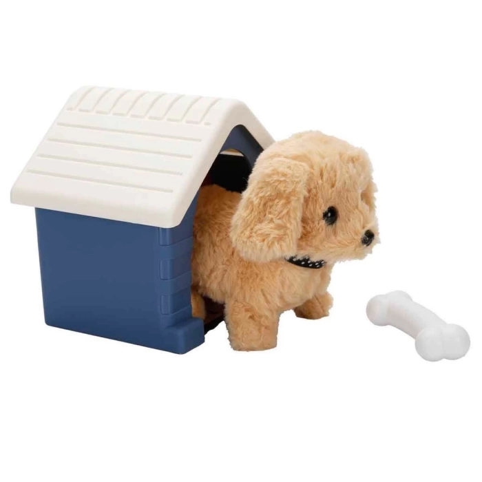Sesli ve Hareketli Kulübeli Sevimli Peluş Köpek