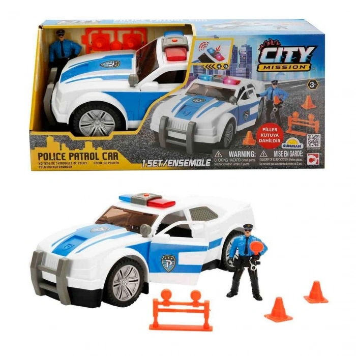 Sesli ve Işıklı Kurtarma Ekibi Polis Arabası Oyun Seti