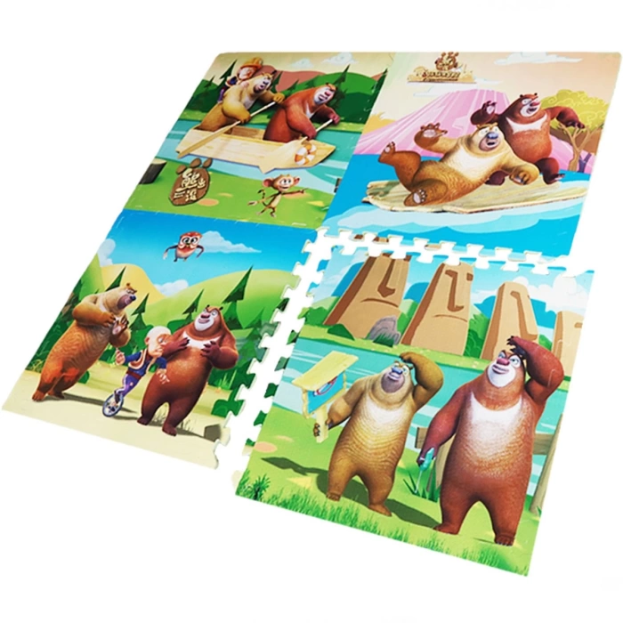 Sevimli Ayıcıklar Eva Puzzle Yer Matı 120x120 Cm Oyun Matı 12 mm Kalınlık