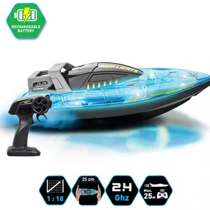 Silverlit Exost Aqua Lights Uzaktan Kumandalı 1:18 Sürat Teknesi