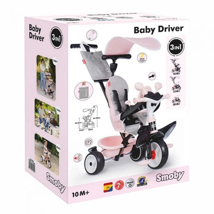 Smoby Baby Driver 3 Tekerlekli Bisiklet Pembe
