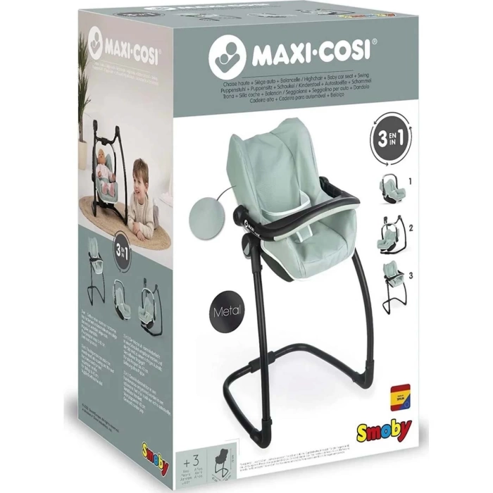 Smoby Maxi-Cosi Oyuncak Bebek Mama Sandalyesi Puset ve Salıncak
