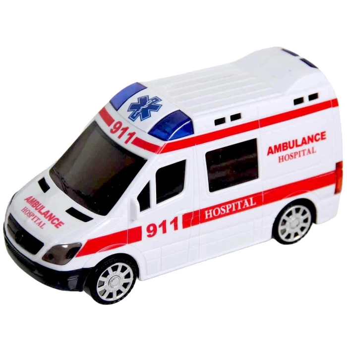 SOS Sesli ve 3D Işıklı Çarp Dön Pilli Ambulans