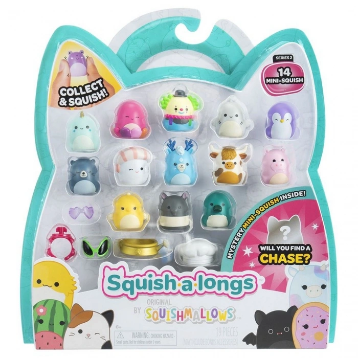Squish-a-longs 14 Figür + Yüzük Set Seri 2