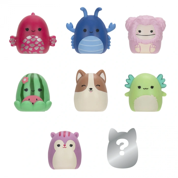 Squish-a-longs 8 Figür + Yüzük Set Seri 2 Asorti