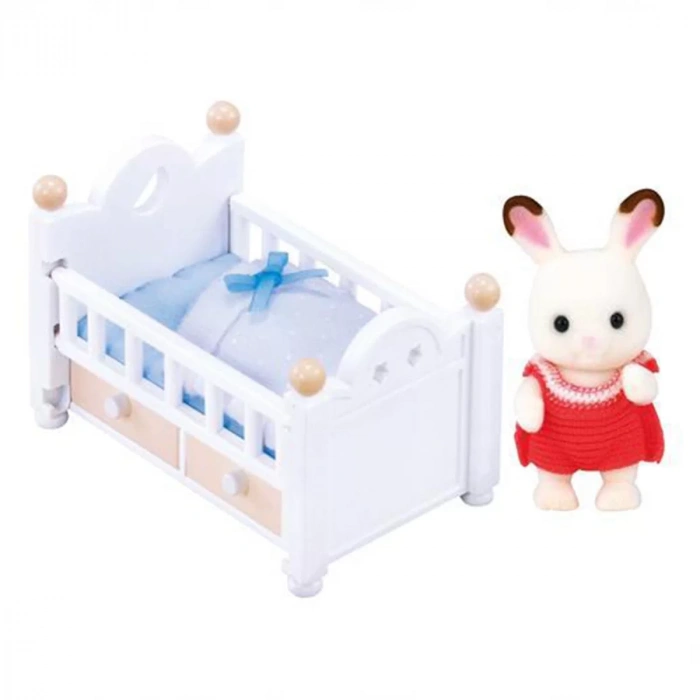 Sylvanian Families Çikolata Kulaklı Tavşan Bebek ve Yatağı 5017