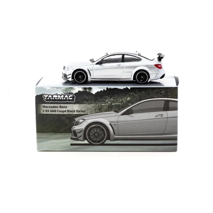Tarmac Works 1/64 Mercedes-Benz C 63 AMG Coupé Black Series Silver Metallic