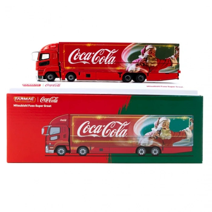 Tarmac Works 1/64 Mitsubishi Fuso Super Great Coca-Cola Santa Truck