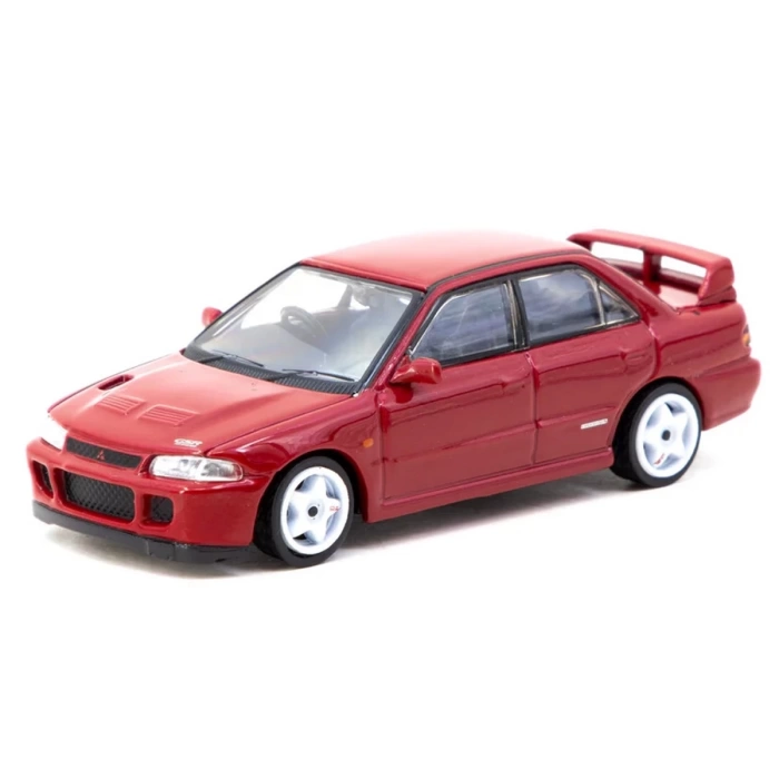 Tarmac Works 1/64 Mitsubishi Lancer GSR Evolution II Red with Tarmac Cards