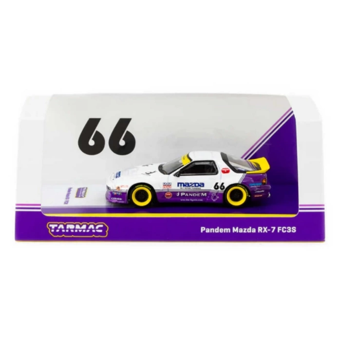 Tarmac Works 1/64 Pandem Mazda RX-7 FC3S White / purple - HOBBY64