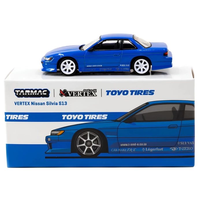 Tarmac Works 1/64 VERTEX Nissan Silvia S13 Blue Metallic