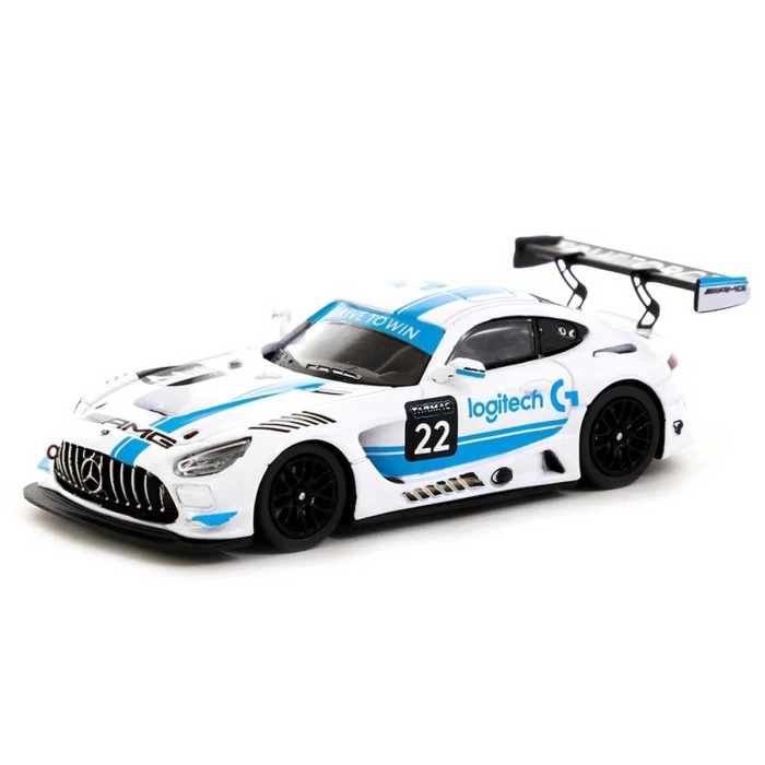 Tarmac Works 1:64 X Logitech Mercedes AMG GT3 Logitech G Race with Plastic Truck Packaging