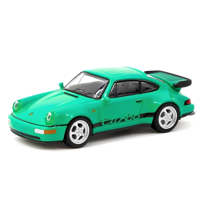 Tarmac Works 1:64 X Schuco Porsche 911 Turbo Green