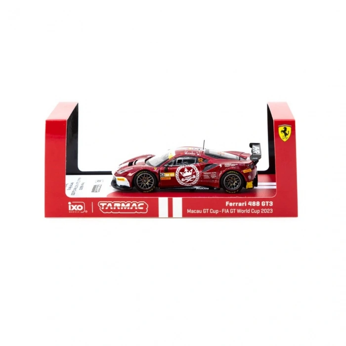 Tarmac Works X iXO Models 1/64 Ferrari 488 GT3 Macau GT Cup - FIA GT World Cup 2023 Harmony Racing #52