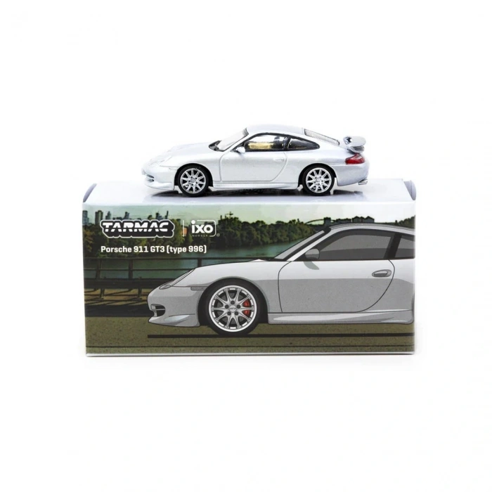 Tarmac Works X iXO Models 1/64 Porsche 911 GT3 (type 996) Silver