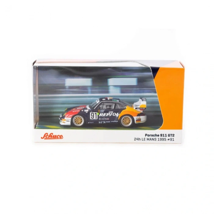 Tarmac Works X Schuco 1/64 Porsche 911 GT2 24h LE MANS 1995 #91