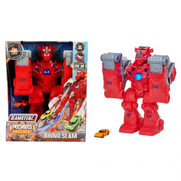 Teamsterz Sesli ve Işıklı Robo Wreckerz Rhino Slam Oyun Seti