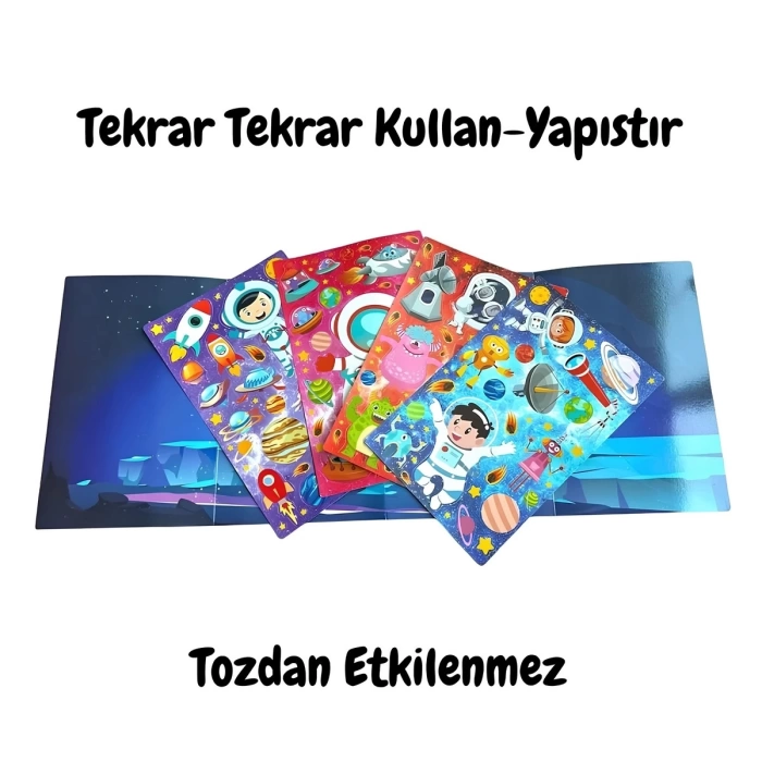 Tekrar Tekrar Kullanılabilen Sticker Seti Kitabım Space