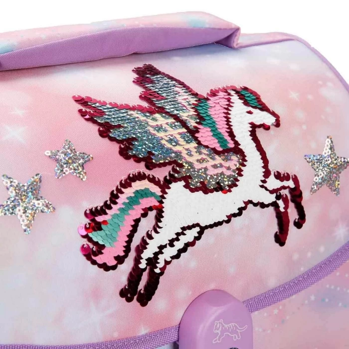 Unicorn Desenli Pembe Mor Okul Çantası