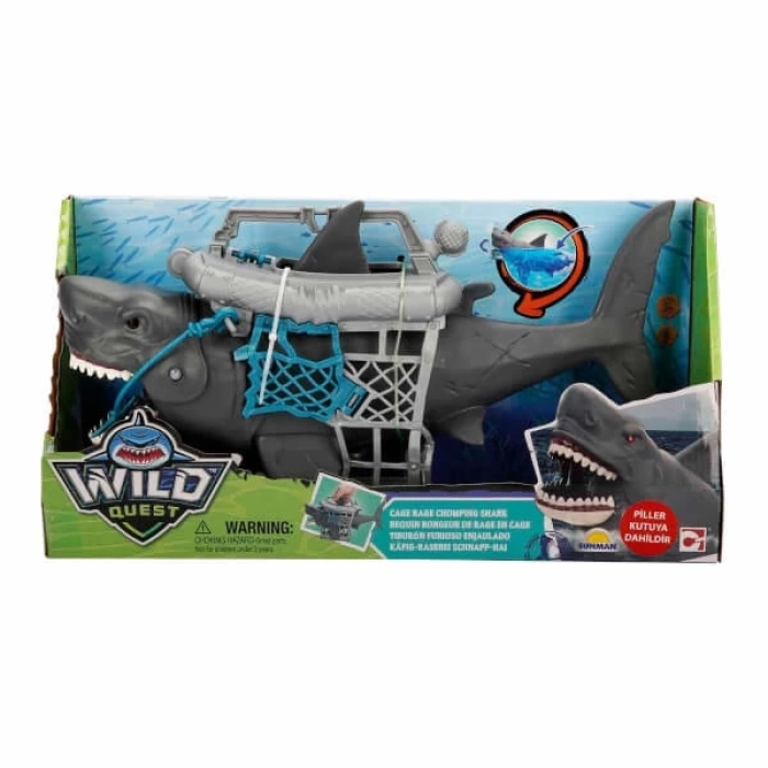Wild Quest Cage Rage Chomping Shark Işıklı Oyun Seti