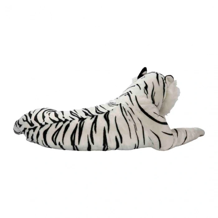 Yan Yatan Beyaz Peluş Kaplan 90 cm