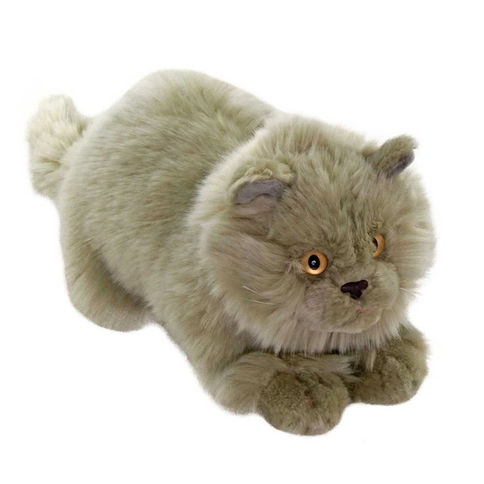 Yatan Kedi Gri Peluş 26 cm