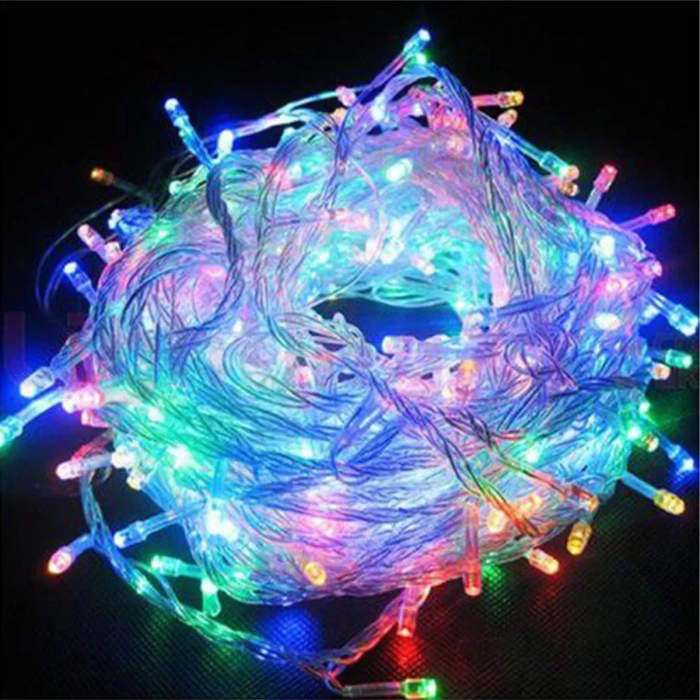 Yılbaşı Şeffaf Kablo Karışık Renkli Led Işık 10 metre