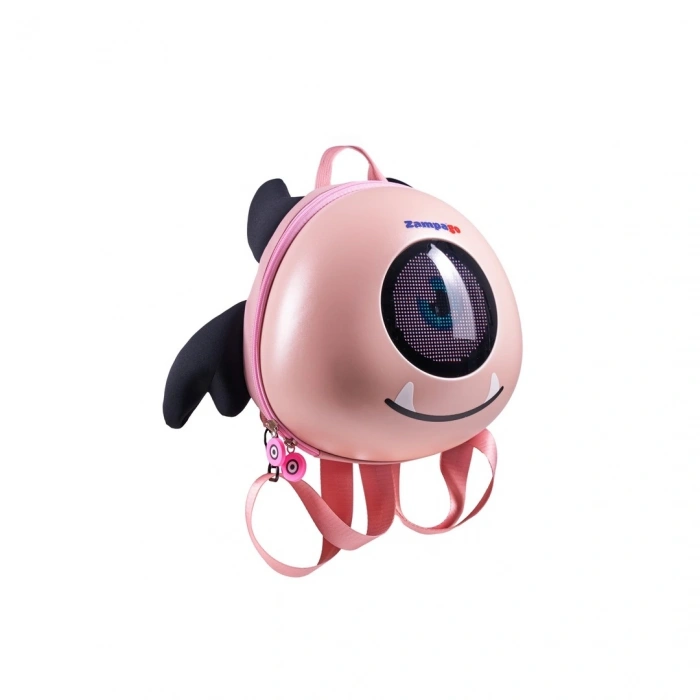 Zampago Angel Eye Led Işıklı Çocuk Sırt Çantası Pembe