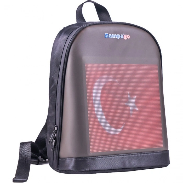 Zampago Bluetooth Kontrollü Işıklı Dijital Ekran Çanta Siyah