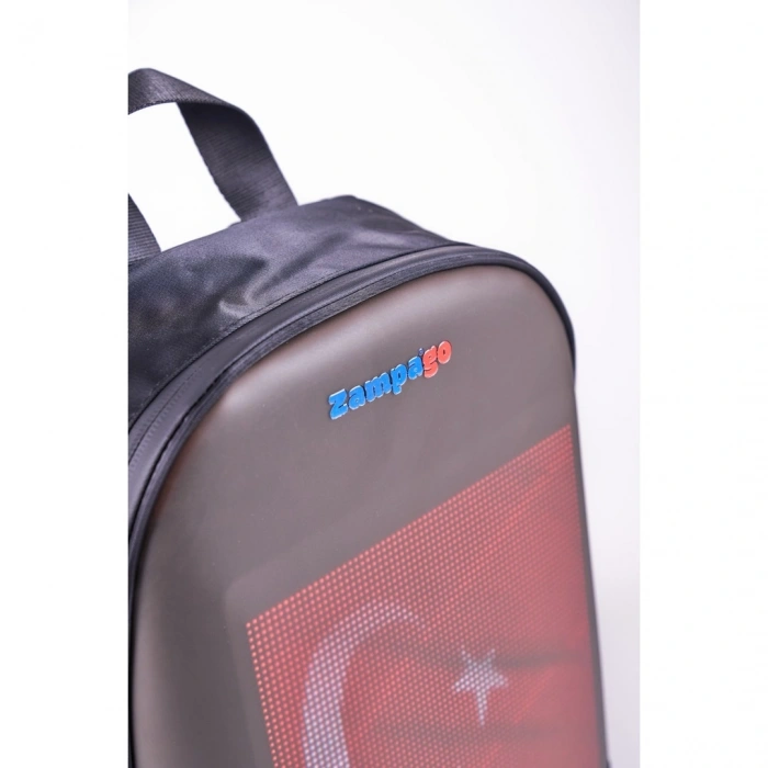 Zampago Bluetooth Kontrollü Işıklı Dijital Ekran Çanta Siyah