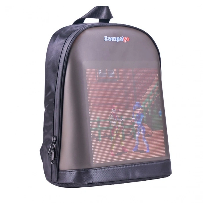 Zampago Bluetooth Kontrollü Işıklı Dijital Ekran Çanta Siyah