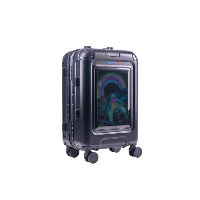 Zampago Glint Ekranlı Led Işıklı Valiz Siyah