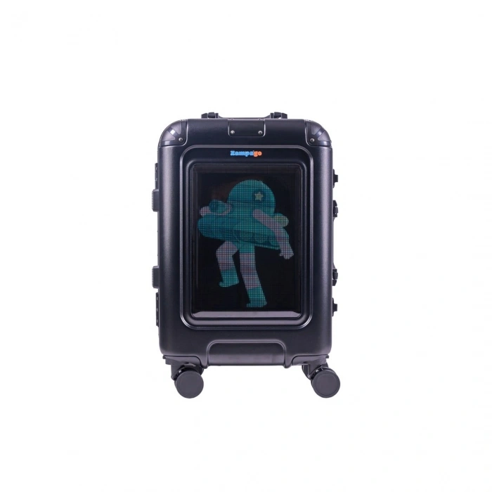 Zampago Glint Ekranlı Led Işıklı Valiz Siyah