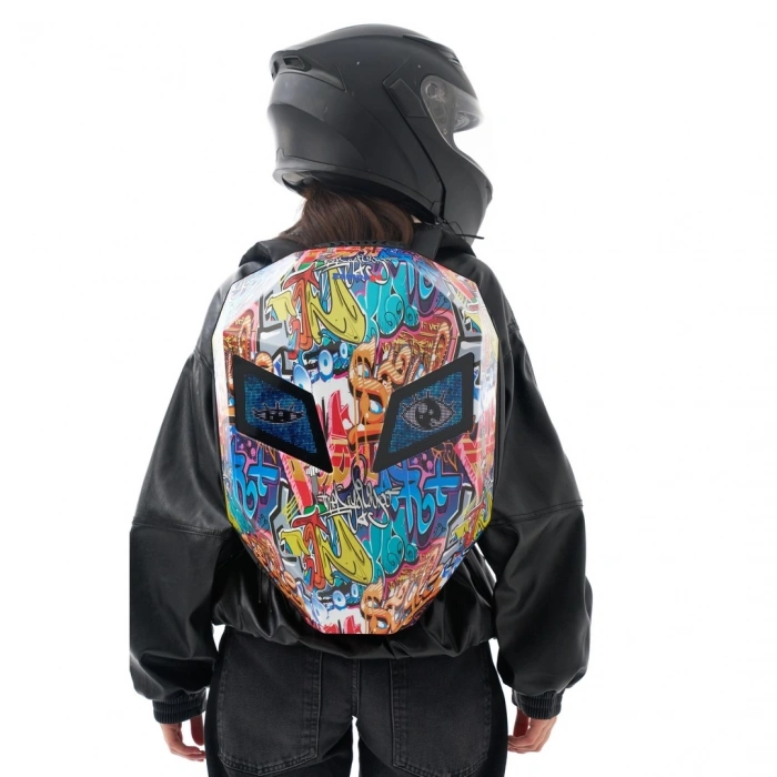 Zampago Led Göz Maskeli Grafiti Akıllı Sırt Çantası