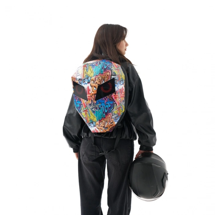 Zampago Led Göz Maskeli Grafiti Akıllı Sırt Çantası