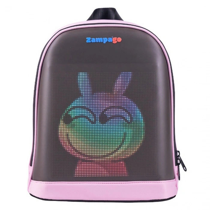 Zampago Moodbag Led Ekranlı Sırt Çantası Pembe