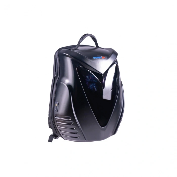 Zampago Usb Şarj Girişli Led Baykuş Gözlü Akıllı Sırt Çantası Siyah