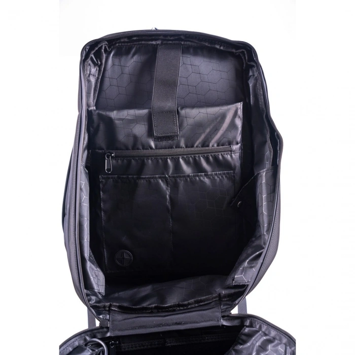 Zampago Usb Şarj Girişli Led Baykuş Gözlü Akıllı Sırt Çantası Siyah