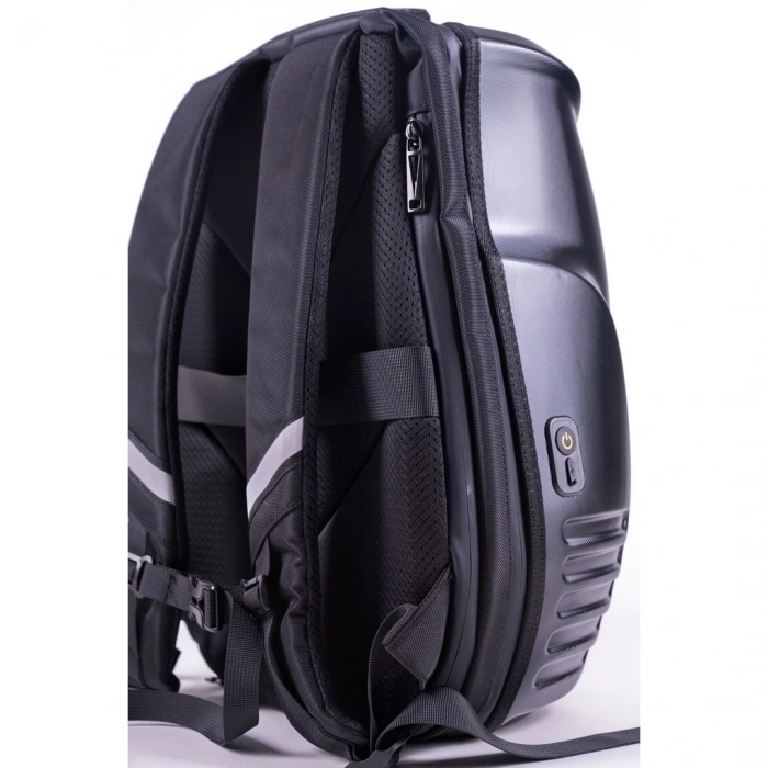 Zampago Usb Şarj Girişli Led Baykuş Gözlü Akıllı Sırt Çantası Siyah