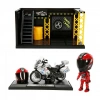 1:12 Sesli ve Işıklı Benelli Polis Die Cast Çek Bırak Motosiklet ve Tamir Atölyesi Seti