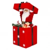 Işıklı Noel Baba Figürlü Dekoratif Hediye Kutusu 59 cm
