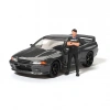 Mini GT 1/64 Nissan Skyline GT-R (R32)Gunmetal W/ Matsuda Figure Tsugio Matsuda Collection