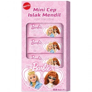 Barbie Islak Mini Cep Mendili 8li