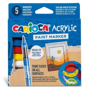 Carioca Akrilik Paint Marker Su Bazlı Fırça Uçlu 5li